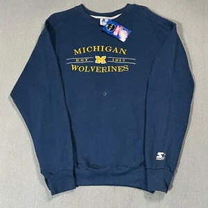 Michigan Wolverines Starter Vtg 90s NCAA Sports Embroidered Sweatshirt Sweater M - Picture 1 of 13