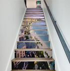 13pcs Lakeside Modern Buildings Stair Riser Decals Staircase Stickers Removable