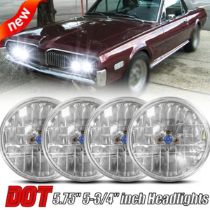 Fit Mercury Cougar 1967-76 Monterey Comet 5.75" 5-3/4" Halogen Headlights Hi/Lo - Picture 1 of 11