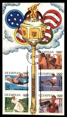 Mayfairstamps US FDC 1990 Olylmpics Hand Painted Torch First Day Cover aau_80981 - Image 1 of 2