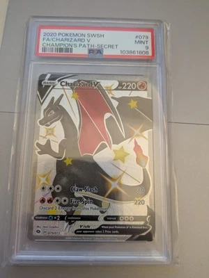 2020 Pokemon TCG Champions' Path Shiny Charizard v 79/73 Secret PSA 9 - Image 1 of 2