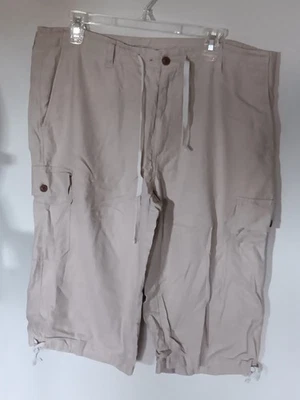 Pantalones Cortos Carga Cubavera Lino Talla 38 Tostado Foto 1 de 2