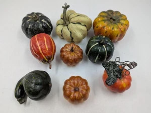 Menge 9 Kürbisse Kürbis Gemüse Faux Gefälschte Künstliche Wohnkultur Realistisch - Bild 1 von 5