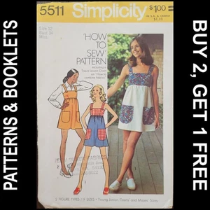 Vintage Simplicity How to Sew Mini-Dress/Jumper Pattern #5511 Size 12 CUT - Picture 1 of 6