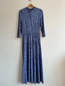 Joules Midi Maria Dress Tiered Blue Animal Print Midi Dress – UK 10 Long Sleeves - Picture 1 of 11