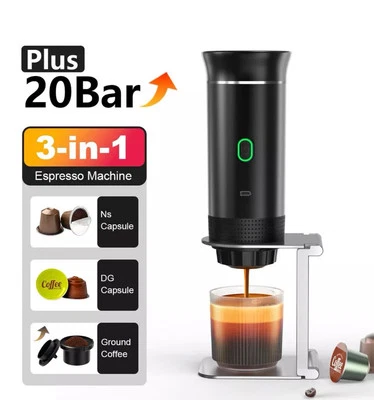 Kabellose tragbare Espressomaschine: 3-in-1 Kaffeemaschine für Auto, Zuhause & Camping - Bild 1 von 4