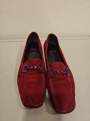 Mocasines de cuero de gamuza roja Stuart Weitzman para mujer talla 7,5 Foto 1 de 4
