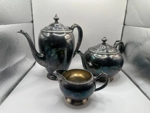 Ensemble théière vintage ONEIDA Fiesta USA plaqué argent - Photo 1/12