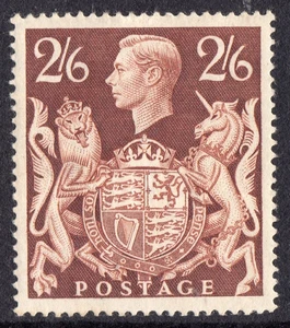 GREAT BRITAIN 1939-48 KGVI Arms 2/6d BROWN SG 476 MH c £100 - Picture 1 of 2