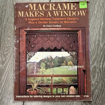 Macrame Makes a Window By Nanci Forsberg Vintage #7391 , 9 Designs - Image 1 of 2