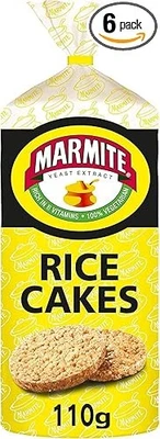 Marmite Rice Cakes 6 x 110g, Low Fat Low Calorie Snacks, Vegetarian - Image 1 of 3