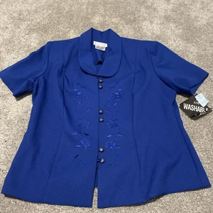 Women’s Miss Dorby Blue Short Blazer New With Tags Size 16 Shipping Incl - Picture 1 of 4