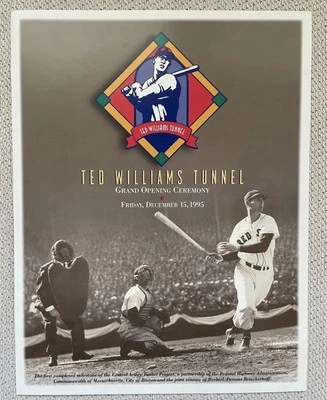 Ted Williams Boston Tunnel Opening Day 1995 Program Folder  Boston Red Sox Ex⚾️ - Image 1 of 4