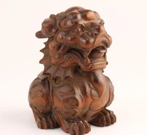 M lovely chinese boxwood hand carved kirin Figure statue netsuke collectable Art - Picture 1 of 8