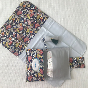 Nappy wallet Gumnut Babies. Matching baby change Mat. Nappy plastic bag holder