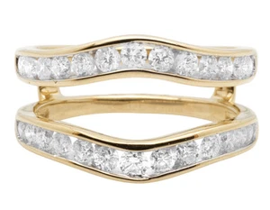 14K Yellow Gold Bridal Symmetrical Jacket Wedding Ring Guard Enhancer 1.0Ct - Picture 1 of 5