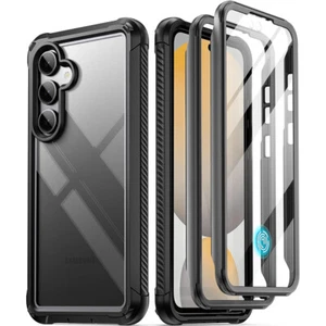 For Samsung Galaxy S24 FE 5G Case 2 Front Frame Built-in Screen Cover Black - Picture 1 of 7