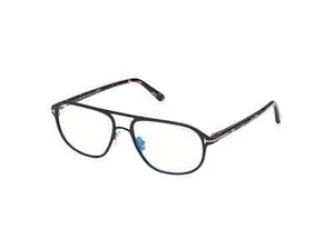 Tom Ford TF5751-B 001 Schwarz Pilotenbrille Brillengestell 55-16-145 Blau Blocking - Bild 1 von 2