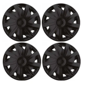 RENAULT MASTER DEEP DISH WHEEL TRIMS COVER BLACK FULL SET 4 HUB CAPS 16" 16 INCH - Picture 1 of 1