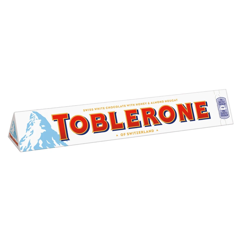 Barra de chocolate Toblerone chocolate blanco con miel almendra turrón 100 g Foto 1 de 1