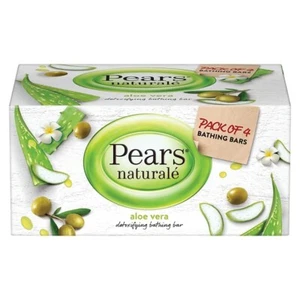 Pears Natural Detoxifying Soap Bar Aloe Vera 125g Pack of 4 - Picture 1 of 6