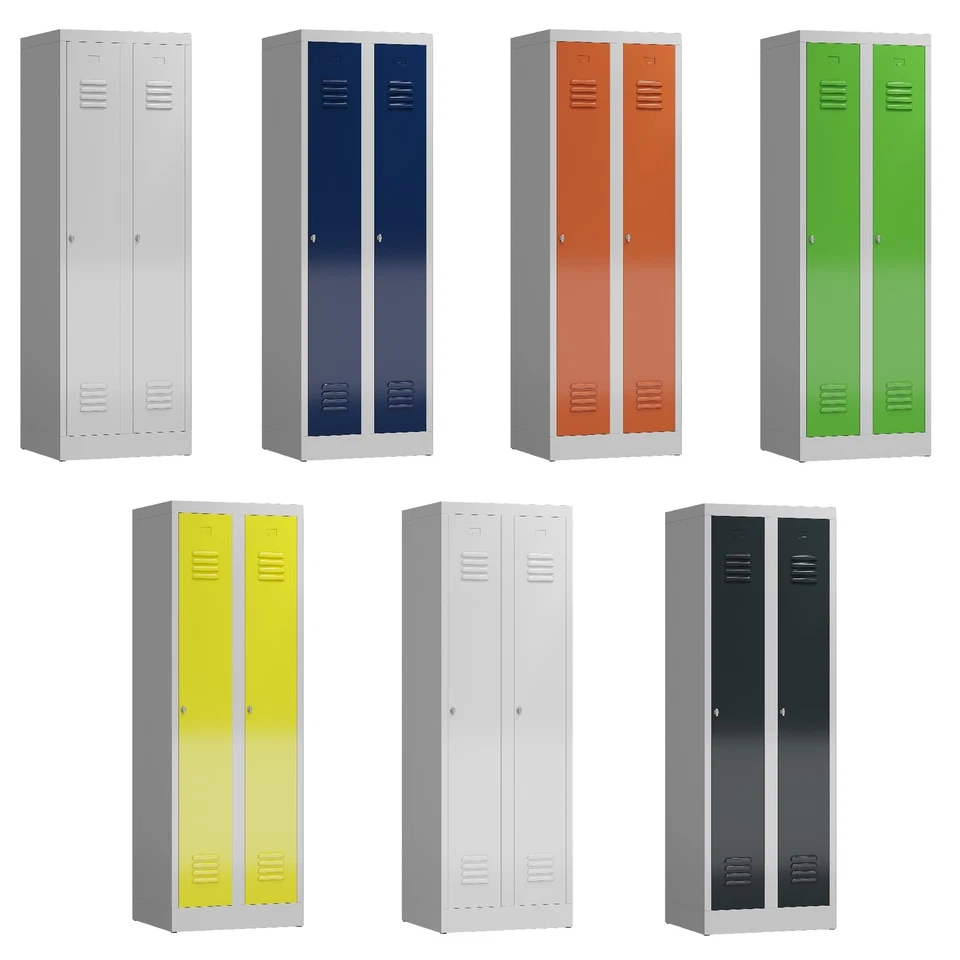 STEELBOXX Spind Spindschrank Garderobenschrank 2 Abteile 1800 x 600 x 500mm, viele Farben
