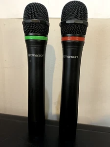 Lot of 2, Wireless Emerson Microphones (186.6MHZ, 187.9MHZ) Power Tested, Read - Picture 1 of 4