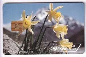 ANDORRE TELECARTE / PHONECARD .. 100U AND26 FLEUR FLOWER 95 S/LOGO2 PUCE C.14€ - Picture 1 of 2