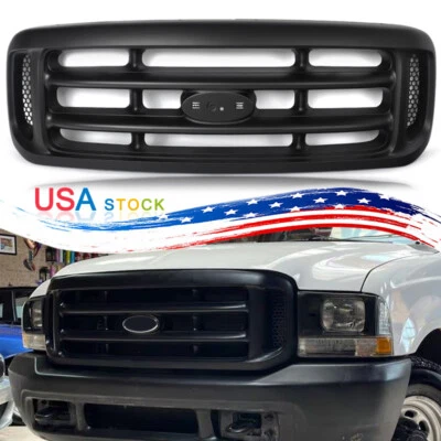 For 1999-04 Ford Super Duty F250 F350 F450 Matte Black Front Bumper Grille Grill - Image 1 of 4
