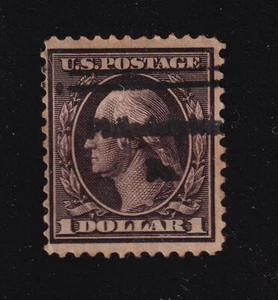 1909 Washington Sc 342 $1 brown, used single stamp CV $95 - Picture 1 of 1
