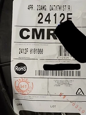 Belden 2412F 23/4P CAT6+ F/UTP DataTwist Shield Network Cable Riser Black /50ft - Image 1 of 4