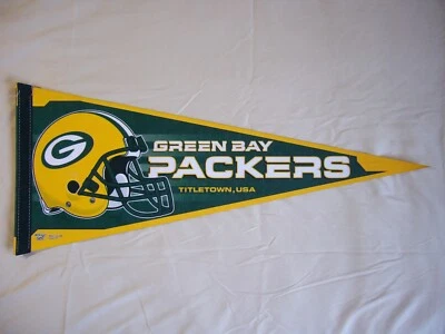 1990'S WINCRAFT GREEN BAY PACKERS NFL FOOTBALL PENNANT FLAG SHARP!! - Image 1 of 4
