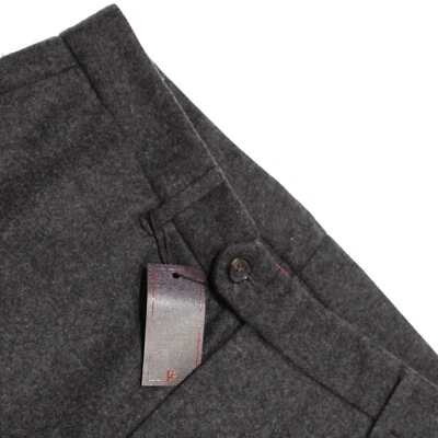ISAIA NWT Dress Pants Size 50 34 US In Solid Gray Wool Cashmere Blend - Image 1 of 4