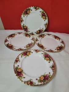 4er Set 1962 Royal Albert Old Country Roses 8-1/4" Salatteller England - Bild 1 von 4