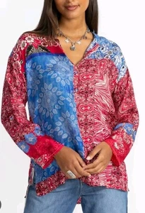 Blusa Camisa Top Mujer JOHNNY WAS The Audrey 100% Seda Floral XXL - Imagen 1 de 17