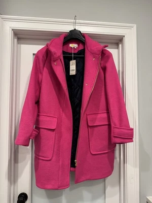 Novo com etiqueta: casaco feminino Boden rosa mistura de lã tamanho 10R retrô elegante - Imagem 1 de 4