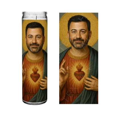 Saint Jimmy Kimmel Devotional Prayer Altar Candle | 8" unscented  - Image 1 of 4