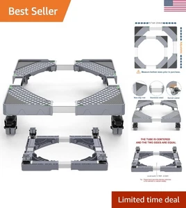 Mini Fridge Stand with 4 Locking Wheels 15.7"-23.6" Adjustable Dolly Washing ... - Picture 1 of 7