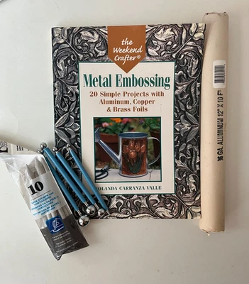 Libro de estampado de metal, kit, rollo de aluminio, herramientas NUEVO - ¡Gran kit de inicio! Foto 1 de 4