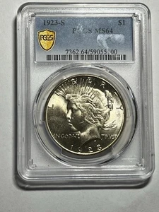1923-S $1 Peace Dollar PCGS MS64 Blast White High Grade - Picture 1 of 4