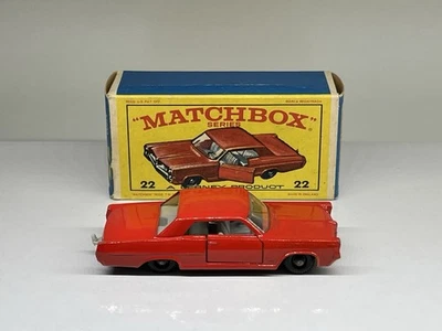 MATCHBOX LESNEY Pontiac Coupe No. 22 with ORIGINAL E BOX Red - Image 1 of 4