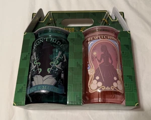 Vasos de cristalería Wicked x Dragon Glinda y Elphaba con pajita ~ ¡NUEVOS EN CAJA! - Imagen 1 de 3