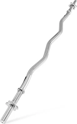 Gymtek Curlstange Langhantelstange mit Sternverschlüssen - 120 cm Länge, Ø 27 mm