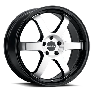 Kalon Wheels 106 Suzuka 17x7.5 +35 Gloss Black & Machined Face 5X115 (QTY 1) - Picture 1 of 4