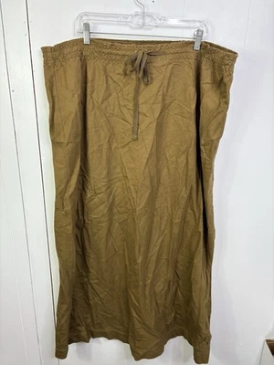 Falda Eddie Bauer Mujer XXL Alta Mezcla de Lino Maxi Boho Hippie Natural Años 90 Foto 1 de 4