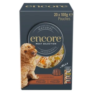 20 x 100g Encore 100% Natural Adult Wet Dog Food Pouches Meat Selection in Jelly - Picture 1 of 5