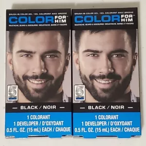 JUEGO DE 2 colores para hombre tinte para cabello facial negro bigote cepillo para barba - Imagen 1 de 1