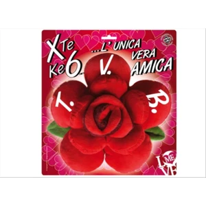 Cuscino Disney a forma di rosa con petali-colore rosso e scritta TVB CM.23 - Foto 1 di 1