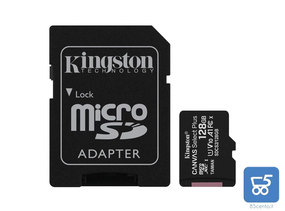 KINGSTON MICRO SD 128GB CANVAS SAMSUNG LG HUAWEI ANDORID CAM DVR UNIVERSALE - Immagine 1 di 1