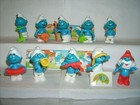 (885) Komplettsatz Steckfiguren SCHLÜMPFE + 10 BPZ + AKF  von FERRERO 1996 / K97